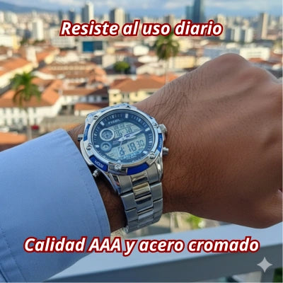 Fossil Chrono Híbrido Acero Azul