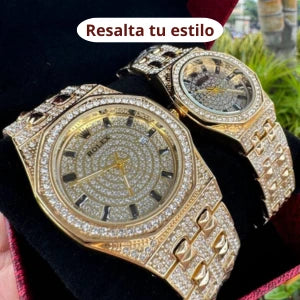 Set Rolex Pareja Diamantado