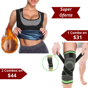 Combo Chaleco Quemador + Rodillera para mujer