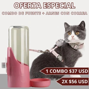 Combo Ideal para Mascotas: Fuente + Arnés