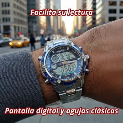 Fossil Chrono Híbrido Acero Azul