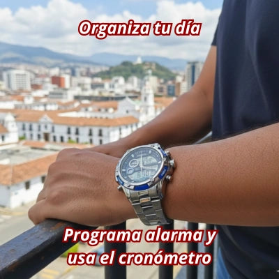 Fossil Chrono Híbrido Acero Azul