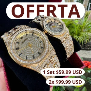 Set Rolex Pareja Diamantado